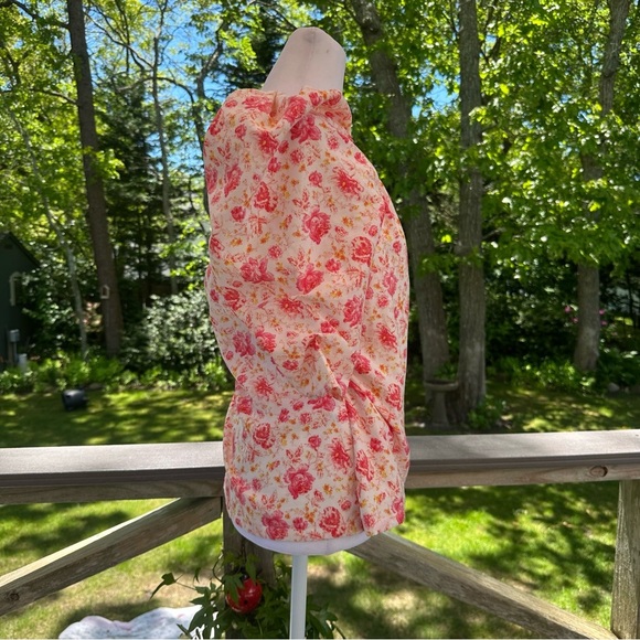 Something Navy Fitted Floral Surplice Top Small - Picture 9 of 14